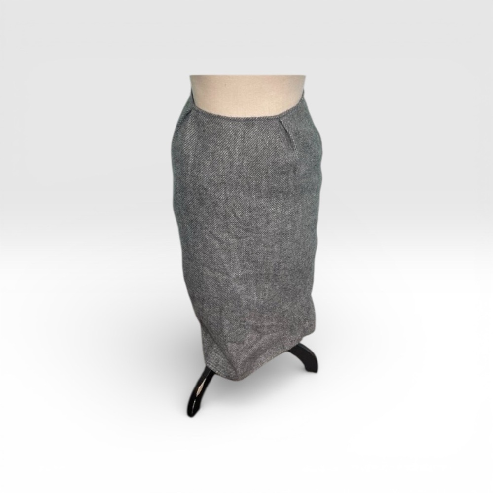 Louis Féraud Gray Wool Pencil Skirt Size 8 / 38